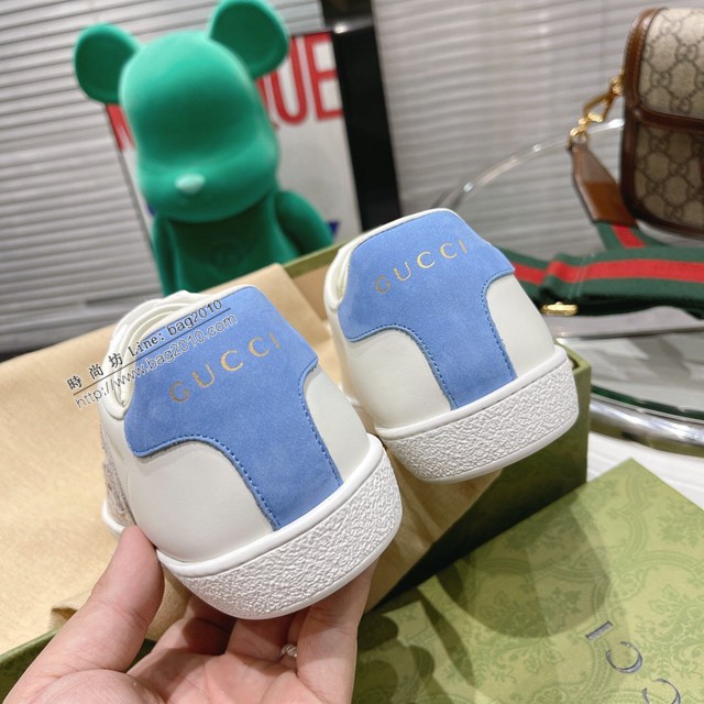 gucci頂級原版低幫鞋 古馳萬年經典情侶款小白鞋 男女款休閒板鞋 dx2761